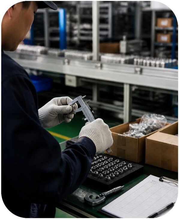 Контроль качества во время производства на фабрике в Китае